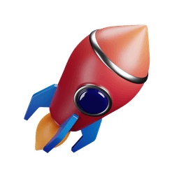 3D Rocket Icon - Growth